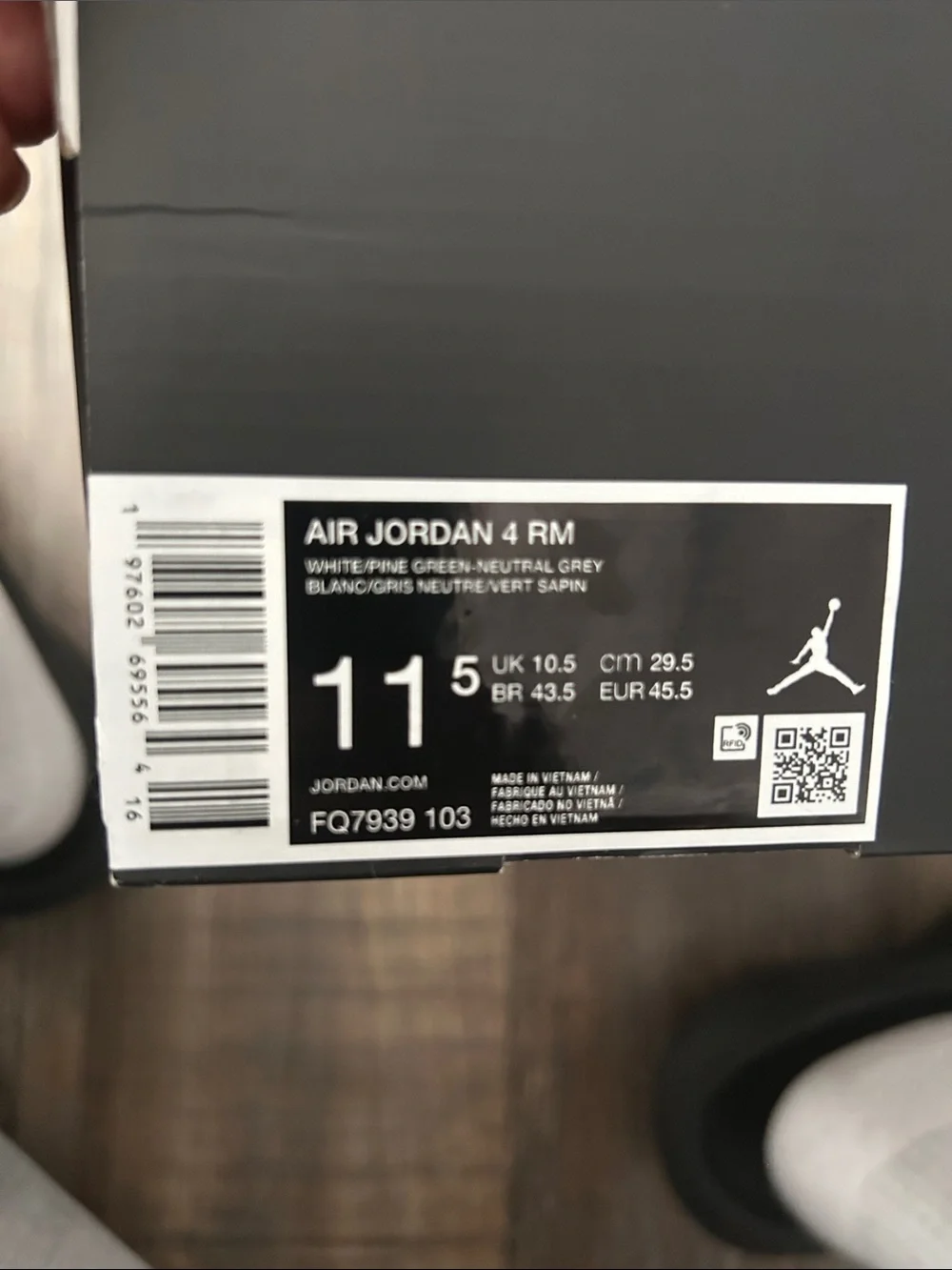 Air Jordan White and Green Men's Low-Top Athletic Sneakers